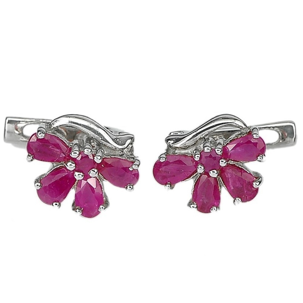 Natural Red Ruby 925 Sterling Silver Jewelry Set … - image 3
